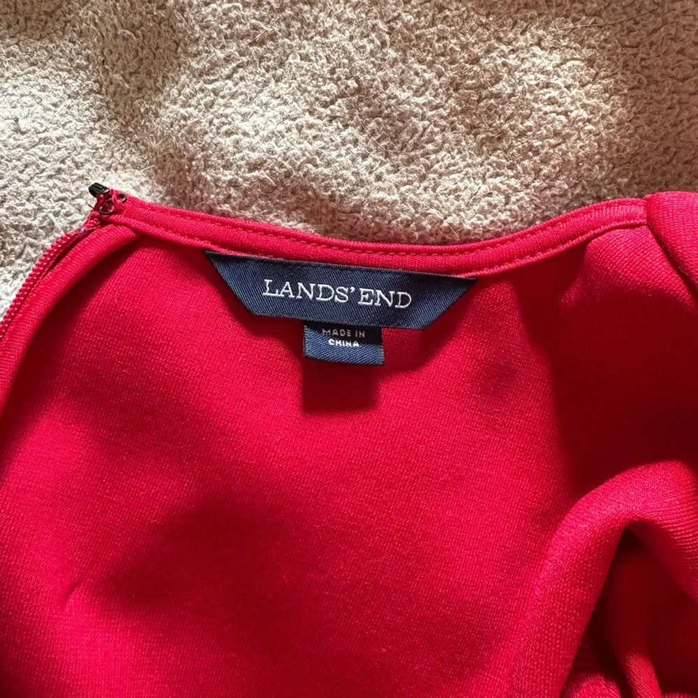 Lands' End Vibrant Red Long Sleeve Dress - Picture 4 of 4